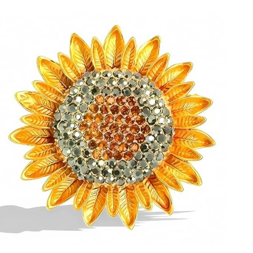 Elegant Sunflower Brooch Pin